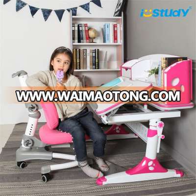 Wooden multi-functional children's study table with adjustable height