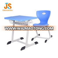 Durable plastic school furniture desk set for middle classroom