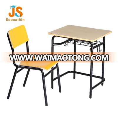 Single middle school desk and chair with plywood